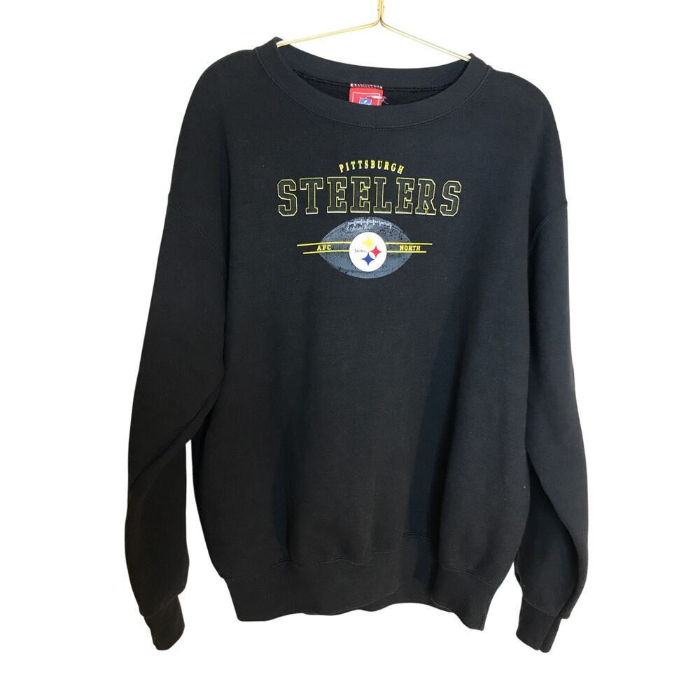 Pittsburgh Steelers NFL Black Graphic Crew Neck Sweatshirt L